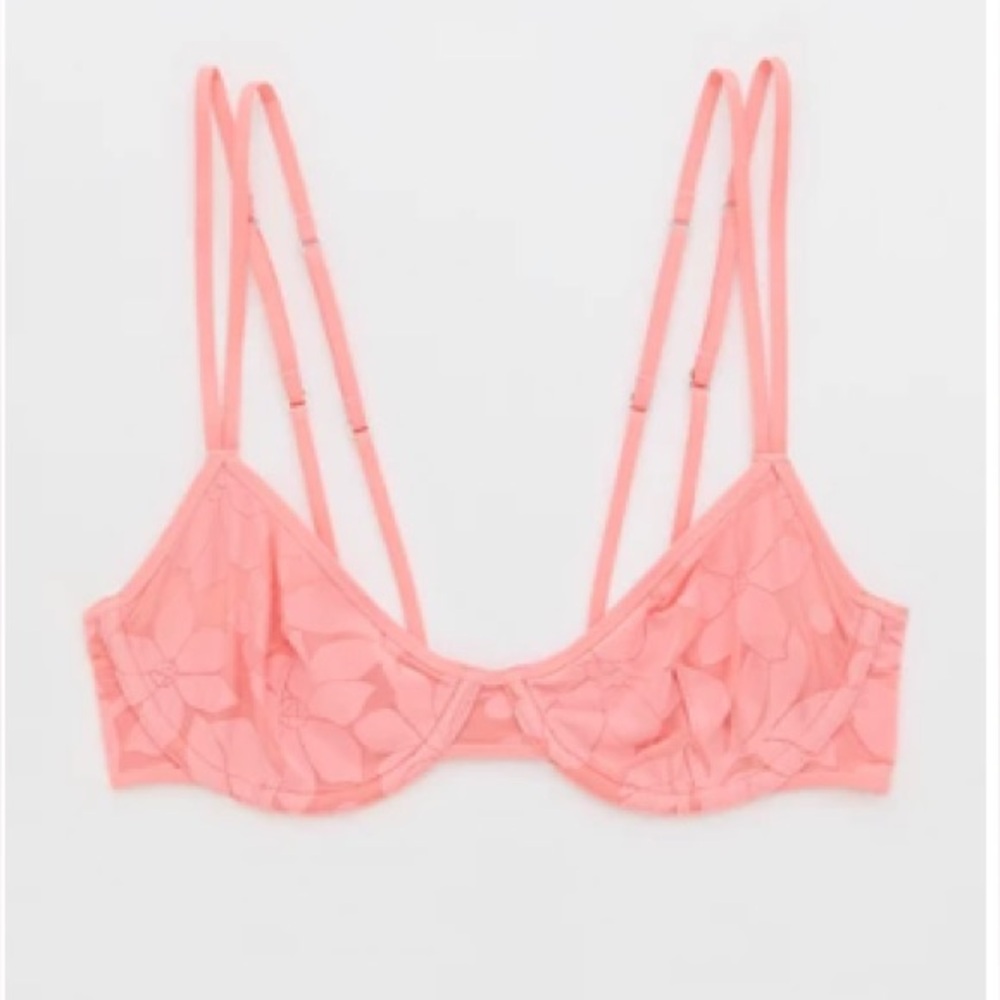 Aerie Superchill Floral Modal Unlined Pink Bra